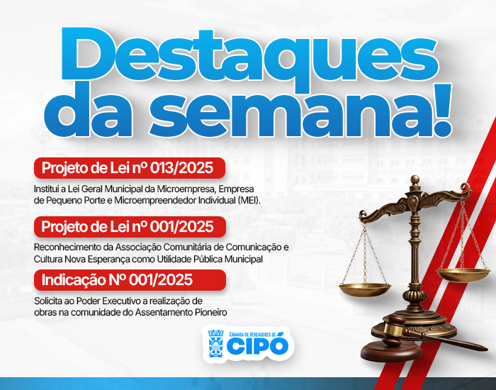 Destaques da semana – 13/10/2025